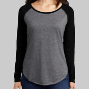 Ladies PosiCharge ® Long Sleeve Tri Blend Wicking Scoop Neck Raglan Tee