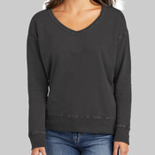Ladies Beach Wash ® Garment Dyed V Neck Sweatshirt