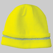 Enhanced Visibility Beanie with Reflective Stripe