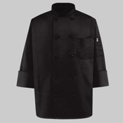Black Knot Button Chef Coat