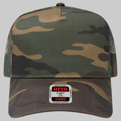 OTTO CAP® Camouflage 5 Panel Mid Profile Mesh Back Trucker Hat