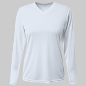 Women's USA-Made Deep V-Neck Long Sleeve T-Shirt