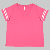 Women's Curvy Collection Vintage Football Tee