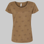Women's Star Print Scoop Neck Tee