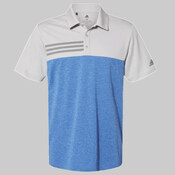 Men's Heathered Colorblocked 3-Stripes Polo