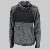 Women's Quilted Fuzzy Fleece Snap Placket Pullover