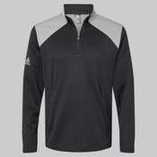 Men's Textured Mixed Media Quarter-Zip Pullover