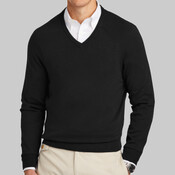 Cotton Stretch V Neck Sweater