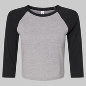 Women's Micro Rib Three-Quarter Raglan Sleeve Baby Tee