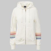 Women's Striped Sleeves Full-Zip Hooded Sweatshirt