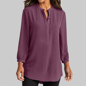 Women's 3/4 Sleeve Textured Crepe Tunic